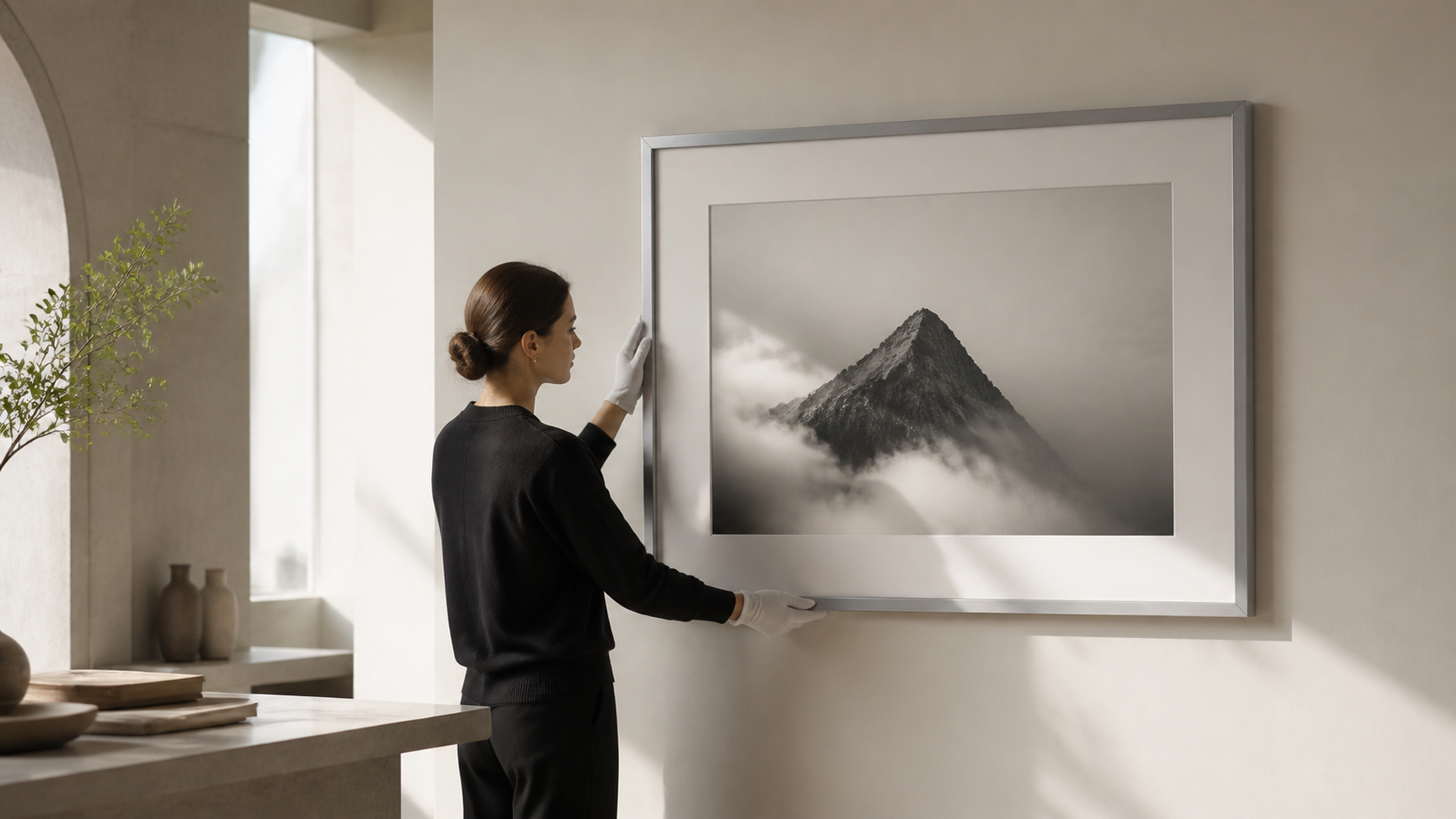 装裱师正在核对画框